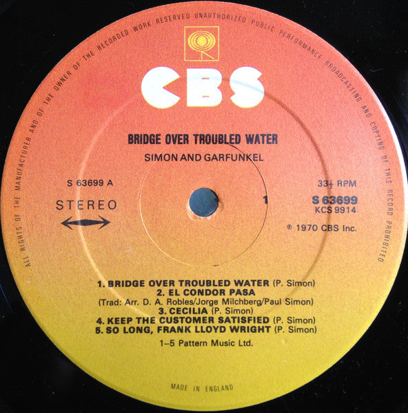 Simon & Garfunkel : Bridge Over Troubled Water (LP, Album, RE)