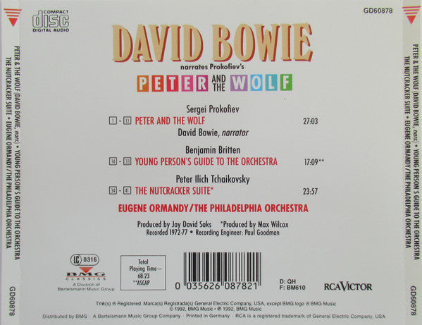 David Bowie - Eugene Ormandy / The Philadelphia Orchestra : David Bowie Narrates Prokofiev's Peter And The Wolf (CD, Album, RM)