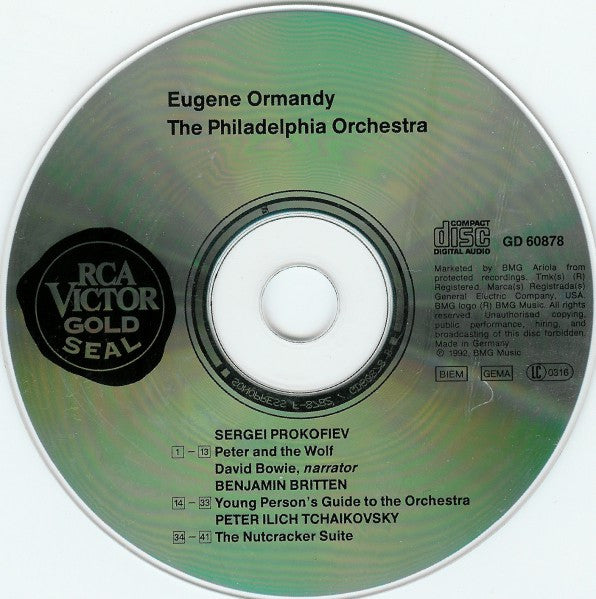 David Bowie - Eugene Ormandy / The Philadelphia Orchestra : David Bowie Narrates Prokofiev's Peter And The Wolf (CD, Album, RM)