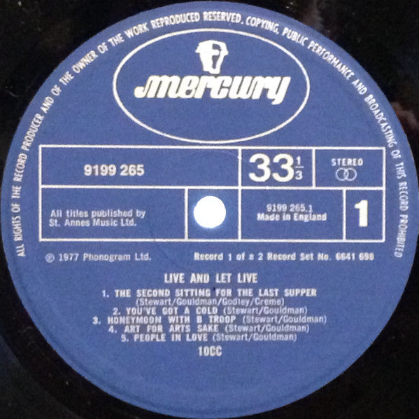 10cc : Live And Let Live (2xLP, Album)
