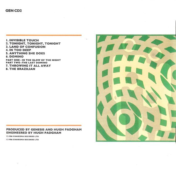 Genesis : Invisible Touch (CD, Album, Son)