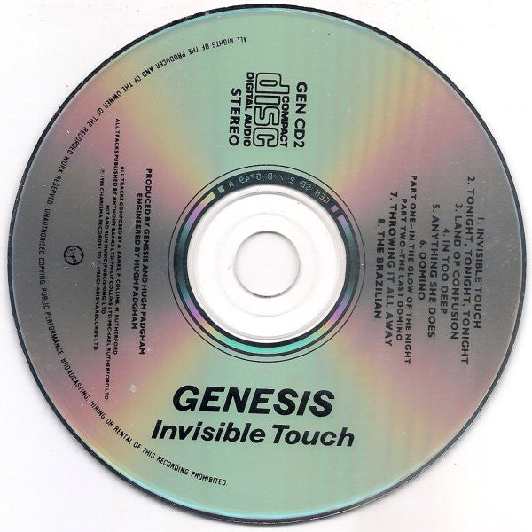 Genesis : Invisible Touch (CD, Album, Son)