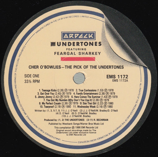 The Undertones Featuring Feargal Sharkey : Cher O'Bowlies - The Pick Of The Undertones (LP, Comp, RE)