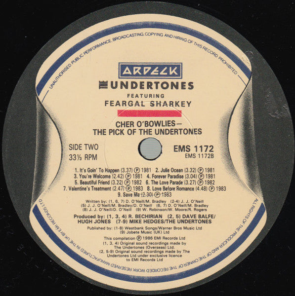 The Undertones Featuring Feargal Sharkey : Cher O'Bowlies - The Pick Of The Undertones (LP, Comp, RE)