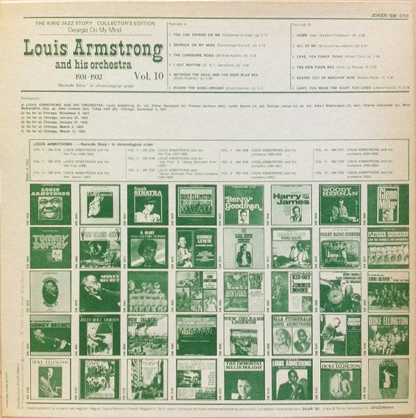 Louis Armstrong And His Orchestra : Georgia On My Mind (1931 - 1932) (LP, Comp, RE)