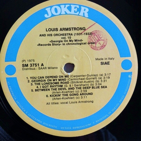 Louis Armstrong And His Orchestra : Georgia On My Mind (1931 - 1932) (LP, Comp, RE)