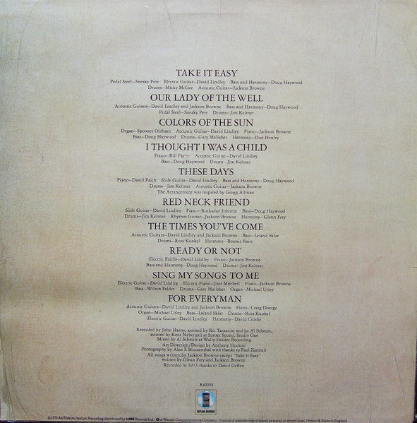 Jackson Browne : For Everyman (LP, Album, RE)
