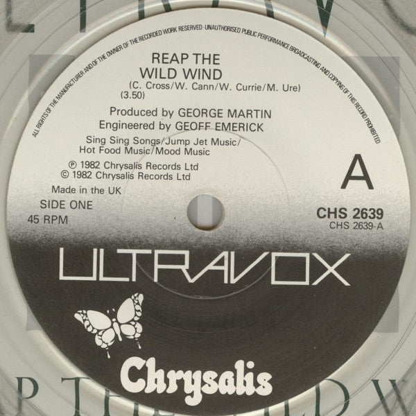 Ultravox : Reap The Wild Wind (7", Single, Cle)
