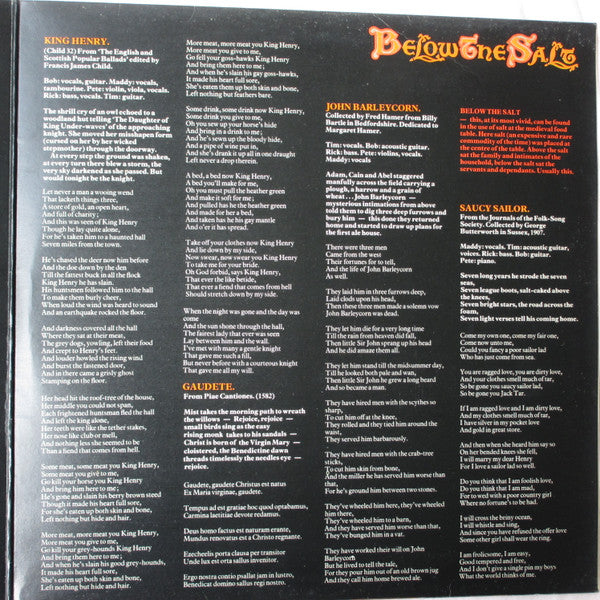 Steeleye Span : Below The Salt (LP, Album, RP, Gat)