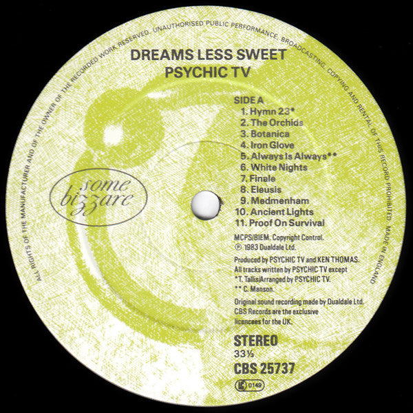 Psychic TV : Dreams Less Sweet (LP, Album + 12", EP, Ltd)
