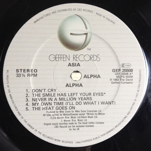 Asia (2) : Alpha (LP, Album)