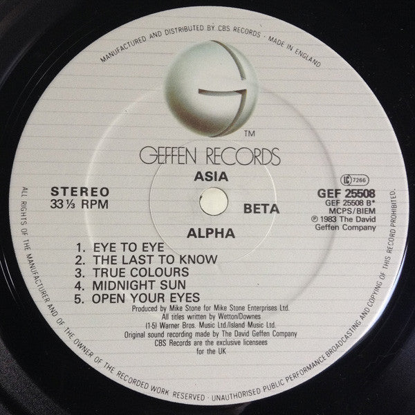 Asia (2) : Alpha (LP, Album)