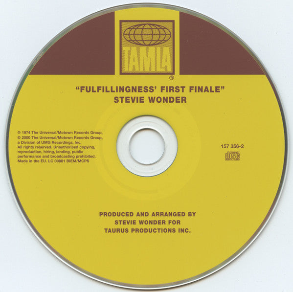 Stevie Wonder : Fulfillingness' First Finale (CD, Album, RE, RM, EDC)