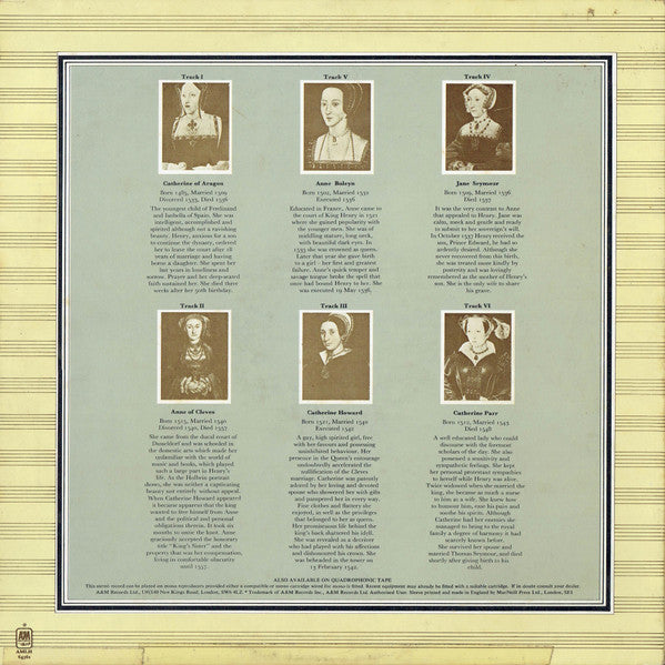 Rick Wakeman : The Six Wives Of Henry VIII (LP, Album, RE, Gat)