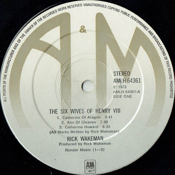 Rick Wakeman : The Six Wives Of Henry VIII (LP, Album, RE, Gat)