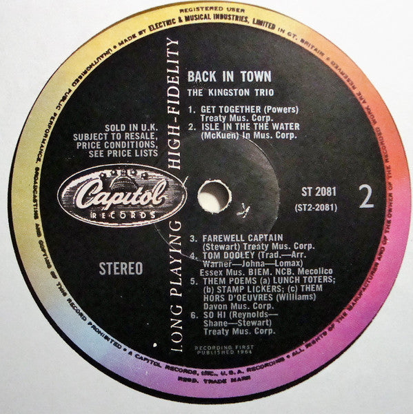 The Kingston Trio* : Back In Town (LP, Album)