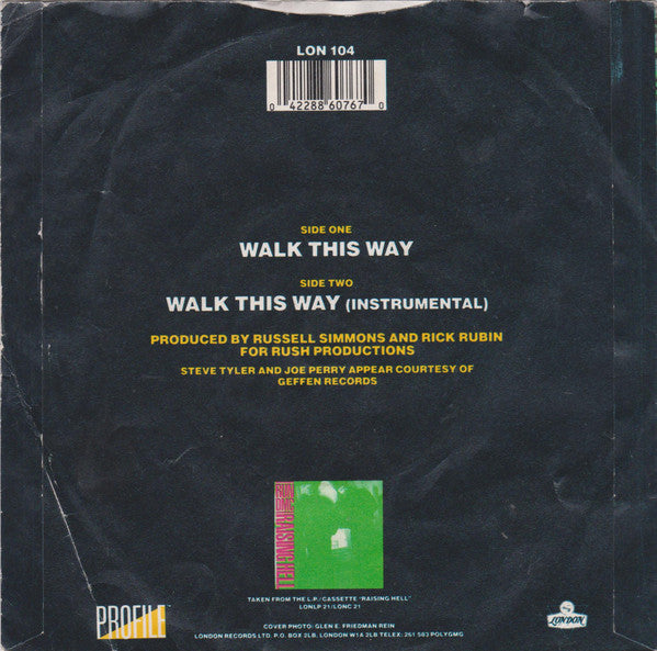 Run DMC* : Walk This Way (7", Single)