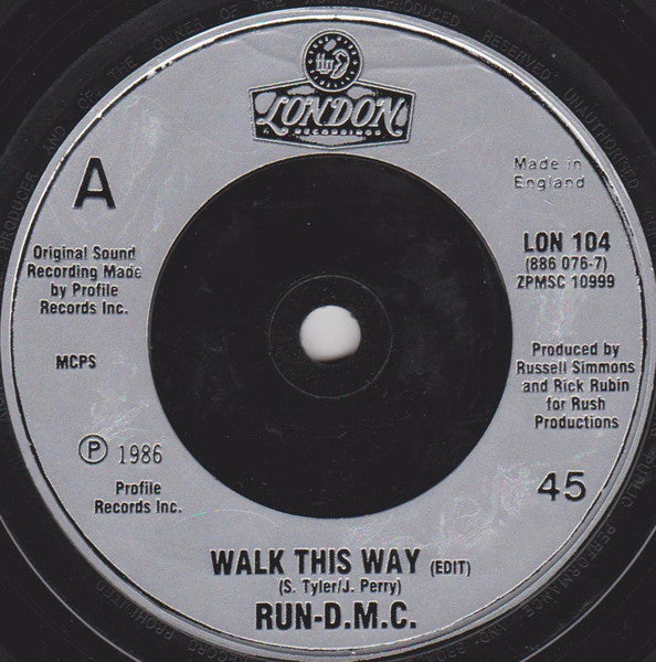 Run DMC* : Walk This Way (7", Single)
