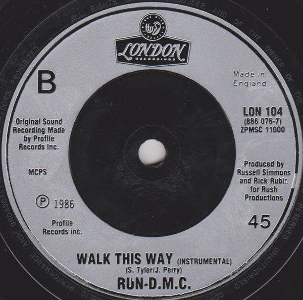 Run DMC* : Walk This Way (7", Single)
