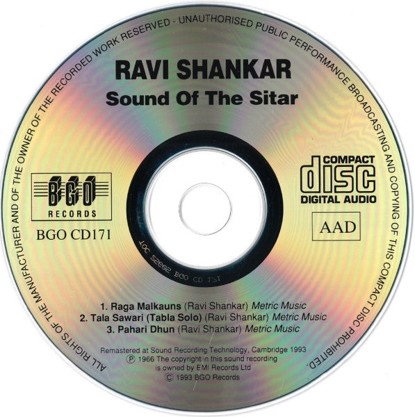 Ravi Shankar, Alla Rakha : Sound Of The Sitar (CD, Album, RE, RM)