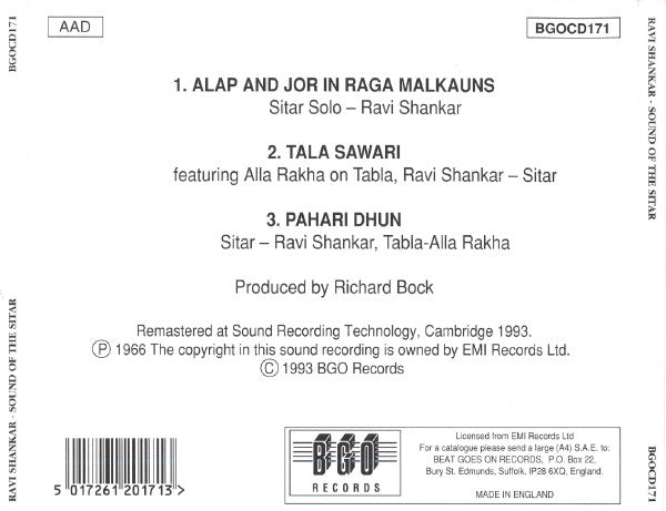 Ravi Shankar, Alla Rakha : Sound Of The Sitar (CD, Album, RE, RM)