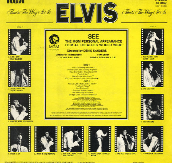 Elvis Presley : That's The Way It Is (LP, Album, Ora)