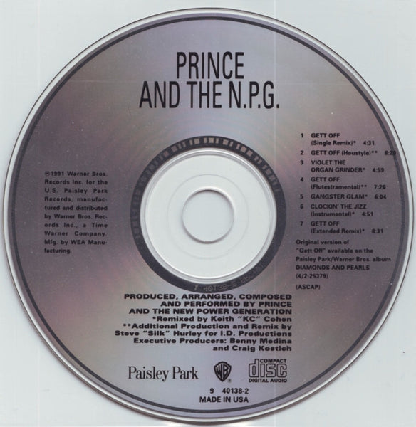 Prince And The New Power Generation : Gett Off (CD, Maxi, Dig)