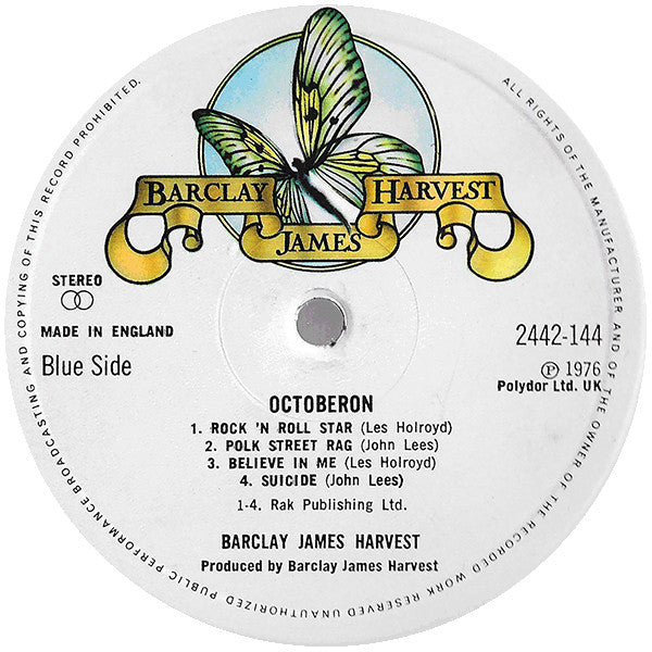 Barclay James Harvest : Octoberon (LP, Album, Emb)