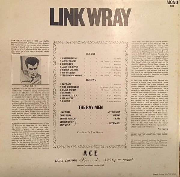 Link Wray : Early Recordings (LP, Comp, Mono)