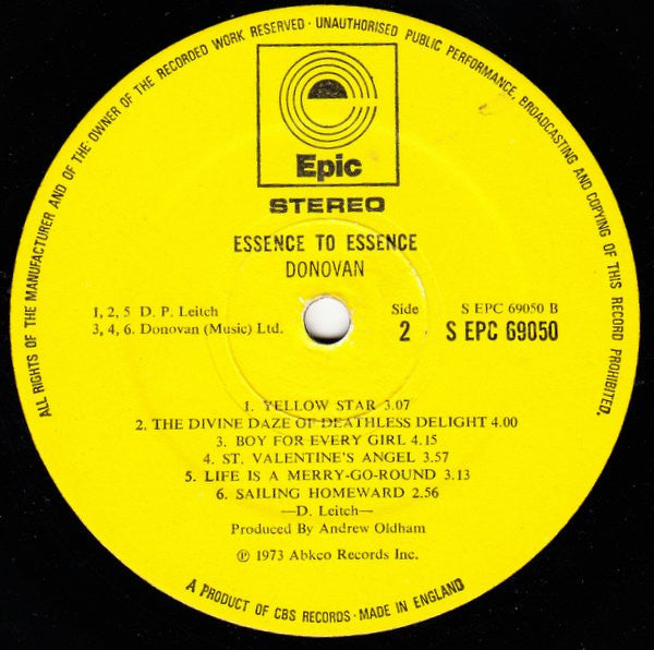 Donovan : Essence To Essence (LP, Album)