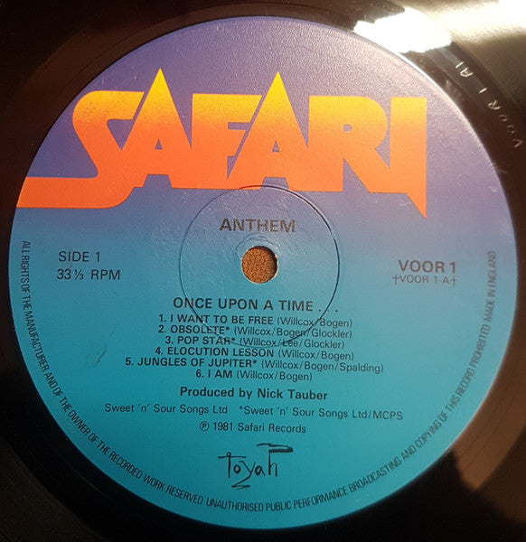 Toyah (3) : Anthem (LP, Album)