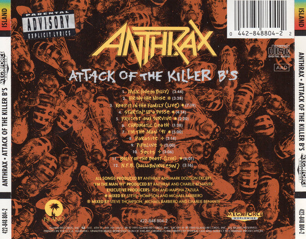 Anthrax : Attack Of The Killer B's (CD, Comp)