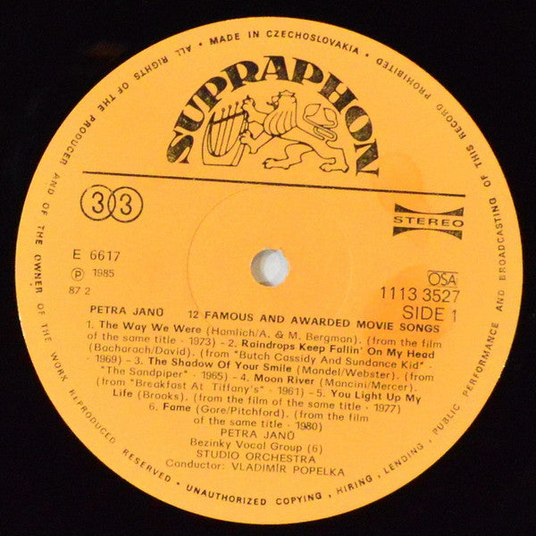 Petra Janů : 12 Famous & Awarded Movie Songs (LP, Album, RP, Lam)