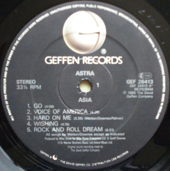 Asia (2) : Astra (LP, Album)