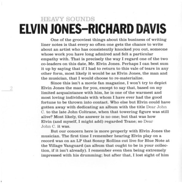Elvin Jones And Richard Davis (2) : Heavy Sounds (CD, Album, RE, RM, Dig)