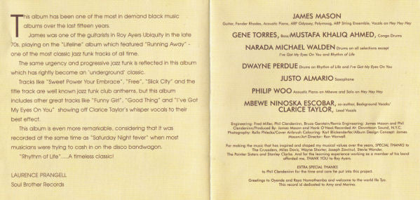 James Mason : Rhythm Of Life (CD, Album, RE)