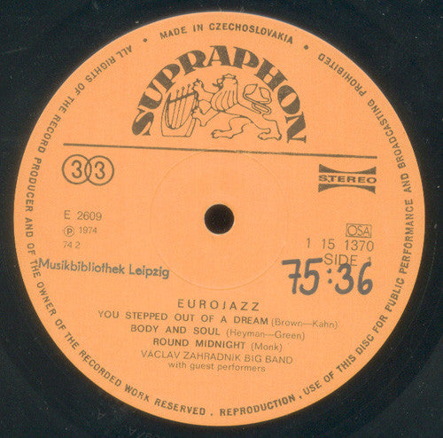 Václav Zahradník Big Band : Euro Jazz (LP, Album)