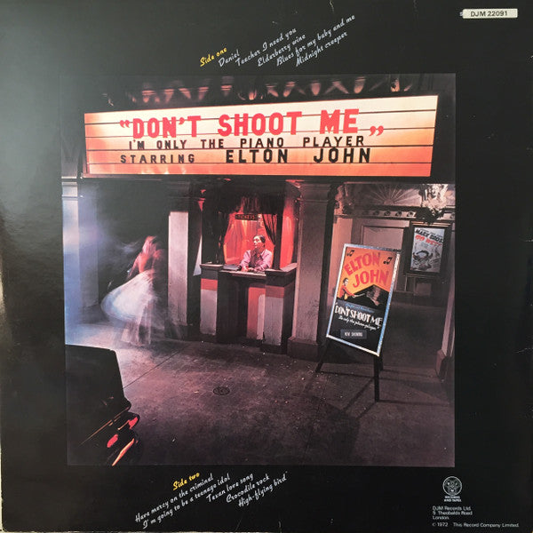 Elton John : Don't Shoot Me I'm Only The Piano Player (LP, Album, RE)