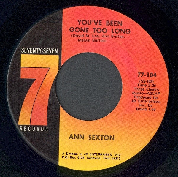 Ann Sexton : You're Letting Me Down / You've Been Gone Too Long (7", Single, RP)