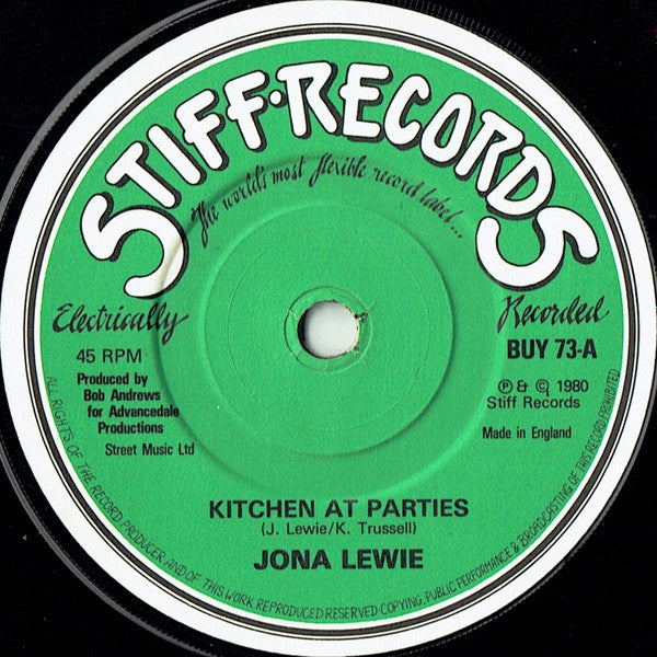 Jona Lewie : You'll Always Find Me In The Kitchen At Parties (7", Single, CBS)