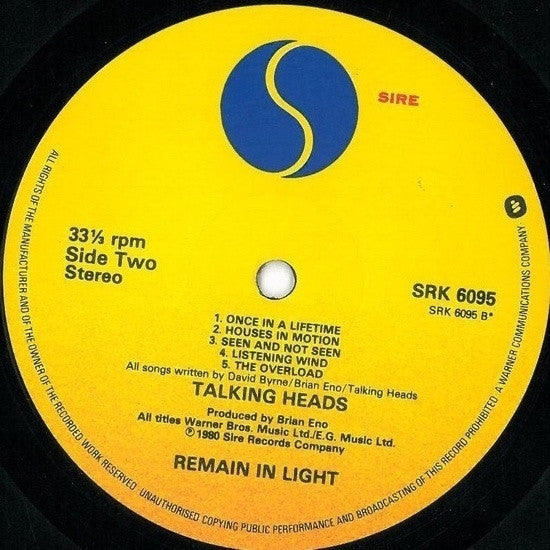 Talking Heads : Remain In Light (LP, Album)