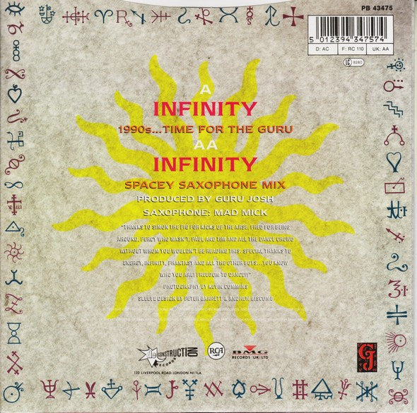Guru Josh : Infinity (7", Single, CBS)
