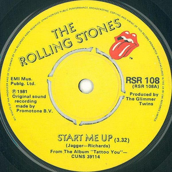 The Rolling Stones : Start Me Up (7", Single)