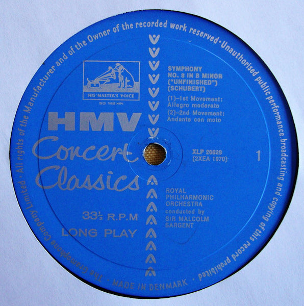 Schubert*, Sir Malcolm Sargent Conducting The Royal Philharmonic Orchestra : "Unfinished" Symphony / Incidental Music From Rosamunde (LP, Album, Mono)