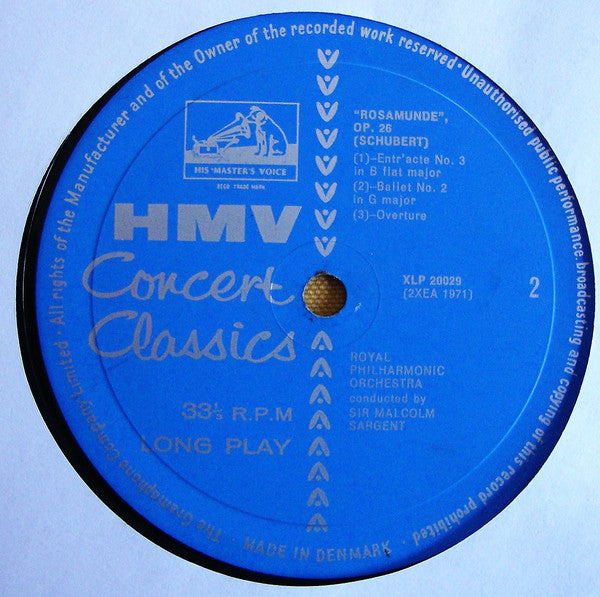 Schubert*, Sir Malcolm Sargent Conducting The Royal Philharmonic Orchestra : "Unfinished" Symphony / Incidental Music From Rosamunde (LP, Album, Mono)