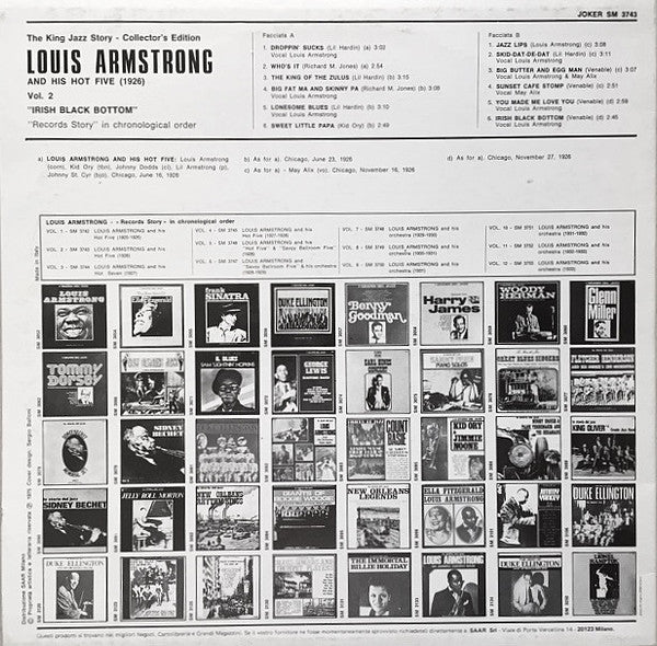 Louis Armstrong And His Hot Five* : Irish Black Bottom 1926 (LP, Comp, RE)