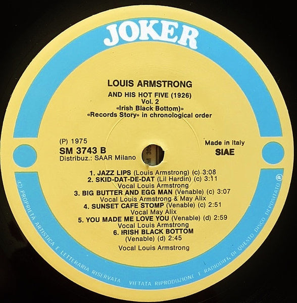 Louis Armstrong And His Hot Five* : Irish Black Bottom 1926 (LP, Comp, RE)