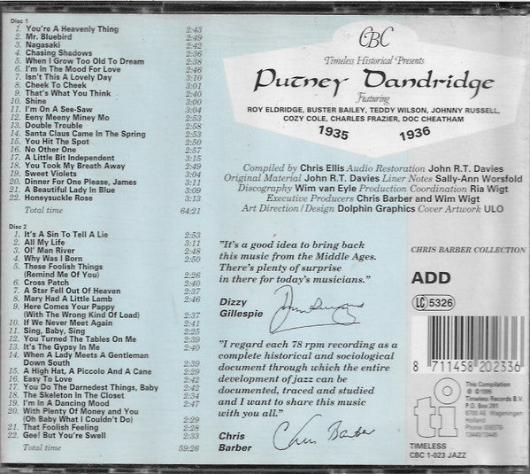 Putney Dandridge : Putney Dandridge 1935 - 1936 (2xCD, Comp)