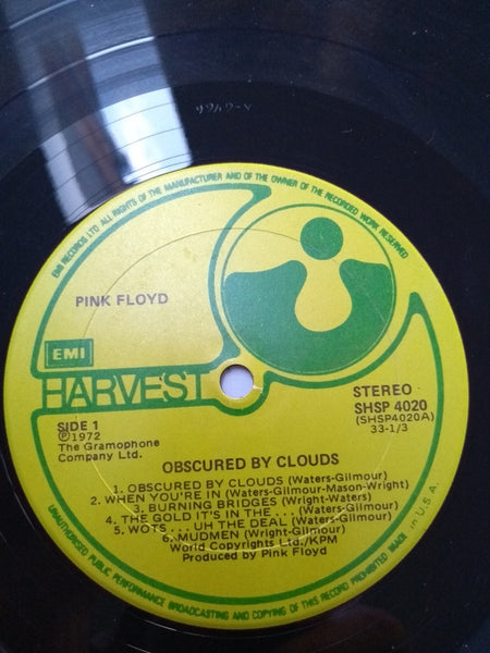 Pink Floyd : Obscured By Clouds (LP, Album, Son)