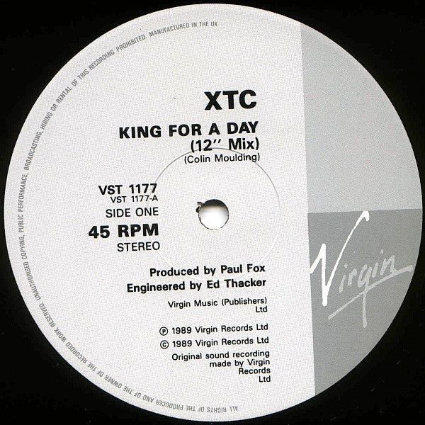 XTC : King For A Day (12", Single)